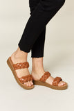 Woven Dual Band Platform Sandals