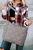 Quilted Zipped Large Capacity Shoulder Bag