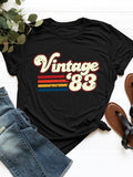 Graphic Vintage 83 Round Neck Short Sleeve T-Shirt