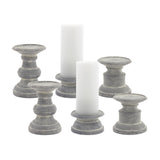 GREY WASHED TERRACOTTA CANDLE HOLDERS (SET OF 6) 3.5