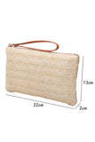 Neutral Braided Wrist Strap Zipper Large Capacity Clutch