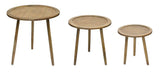WOVEN TOP WOOD ACCENT TABLES (SET OF 3) 16