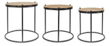 IRON AND WOOD ACCENT TABLE SET ACCENT TABLE (SET OF 3) 14.5