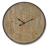 MODERN INDUSTRIAL WOOD AND IRON WALL CLOCK 31.5”D