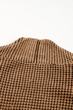 Brown Chunky Knit Pocketed Drop Sleeve Cardigan