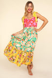Haptics Floral Color Block Maxi Dress with Pockets