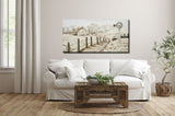 ALL ROADS LEAD HOME, 28X56 EMBELLISHED AND 3D TEXTURED CANVAS WALL ART