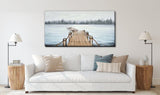 LAKE SIDE ESCAPE, 28X56 3D OIL ON CANVAS WALL ART