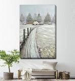RURAL RETREAT, 40X60 EMBELLISHED AND TEXTURED ELEMENTS CANVAS WALL ART