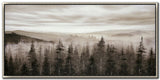 FOGGY MOUNTAIN PINES, 28x56 EMBELLISHED FRAMED CANVAS WALL ART