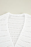 Openwork Open Front Long Sleeve Cardigan