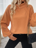 Cable-Knit Turtleneck Long Sleeve Sweater