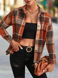 Plaid Collared Neck Button Down Jacket