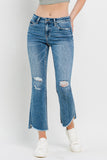 Vervet by Flying Monkey Full Size Mid Rise Distressed Cropped Flare Jeans
