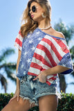 BiBi American Flag Theme Short Sleeve T-Shirt