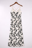 Crossover Hollow Out Maxi Floral Dress With Slit