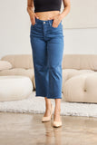 RFM Crop Chloe Full Size Tummy Control High Waist Raw Hem Jeans