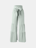 Tied Ruched Wide Leg Pants